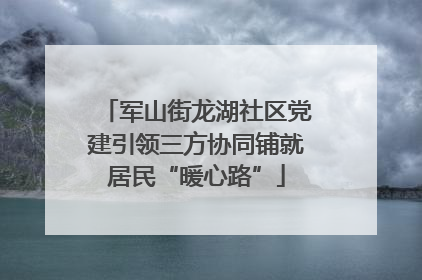 军山街龙湖社区党建引领三方协同铺就居民“暖心路”