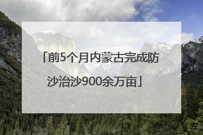 前5个月内蒙古完成防沙治沙900余万亩