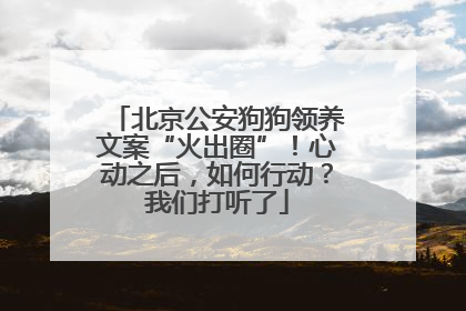 北京公安狗狗领养文案“火出圈”！心动之后，如何行动？我们打听了