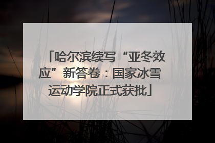 哈尔滨续写“亚冬效应”新答卷：国家冰雪运动学院正式获批