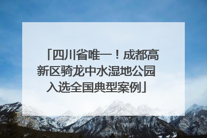 四川省唯一！成都高新区骑龙中水湿地公园入选全国典型案例