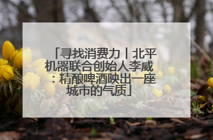 寻找消费力丨北平机器联合创始人李威：精酿啤酒映出一座城市的气质