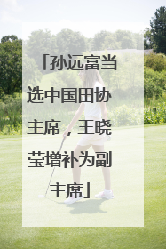 孙远富当选中国田协主席，王晓莹增补为副主席
