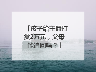 孩子给主播打赏2万元，父母能追回吗？