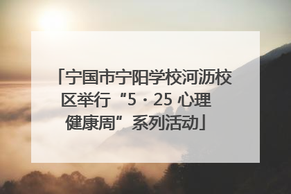 宁国市宁阳学校河沥校区举行“5・25 心理健康周”系列活动