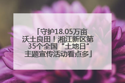 守护18.05万亩沃土良田！湘江新区第35个全国“土地日”主题宣传活动看点多