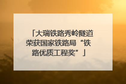 大瑞铁路秀岭隧道荣获国家铁路局“铁路优质工程奖”