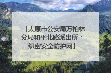 太原市公安局万柏林分局和平北路派出所：织密安全防护网