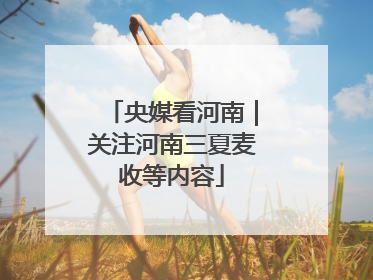 央媒看河南｜关注河南三夏麦收等内容