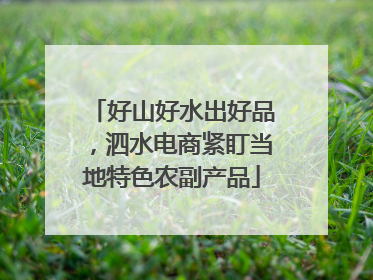 好山好水出好品，泗水电商紧盯当地特色农副产品