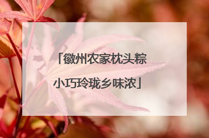徽州农家枕头粽 小巧玲珑乡味浓