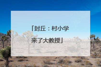 封丘：村小学来了大教授