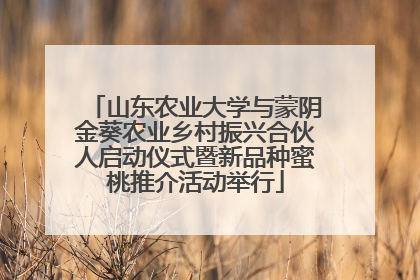 山东农业大学与蒙阴金葵农业乡村振兴合伙人启动仪式暨新品种蜜桃推介活动举行
