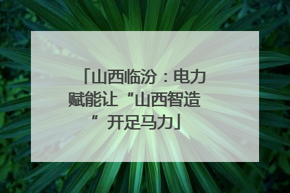 山西临汾：电力赋能让“山西智造”开足马力