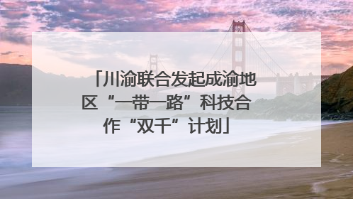川渝联合发起成渝地区“一带一路”科技合作“双千”计划