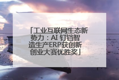 工业互联网生态新势力：AI 钉铛智造生产ERP获创新创业大赛优胜奖