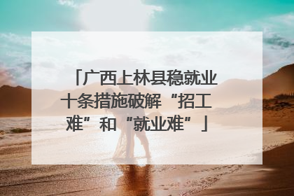 广西上林县稳就业十条措施破解“招工难”和“就业难”