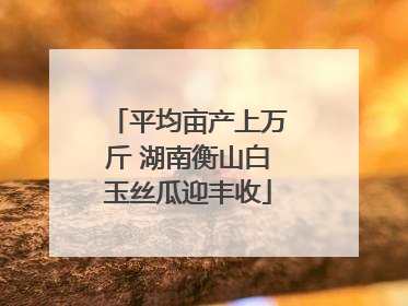 平均亩产上万斤 湖南衡山白玉丝瓜迎丰收
