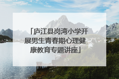 庐江县岗湾小学开展男生青春期心理健康教育专题讲座