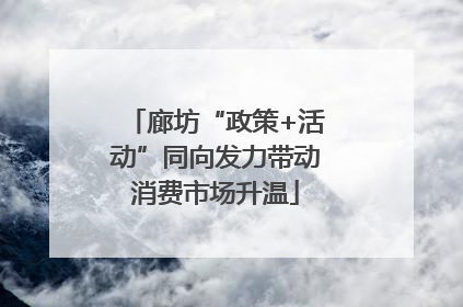 廊坊“政策+活动”同向发力带动消费市场升温