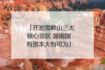 开发雪峰山三大核心景区 湖南国有资本大有可为