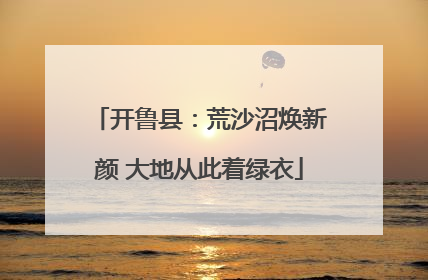 开鲁县：荒沙沼焕新颜 大地从此着绿衣