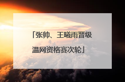 张帅、王曦雨晋级温网资格赛次轮