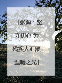 张海：坚守初心 为残疾人汇聚温暖之光