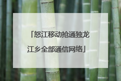 怒江移动抢通独龙江乡全部通信网络