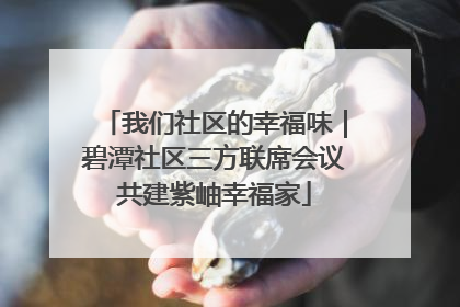 我们社区的幸福味｜碧潭社区三方联席会议共建紫岫幸福家