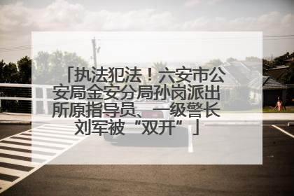 执法犯法！六安市公安局金安分局孙岗派出所原指导员、一级警长刘军被“双开”