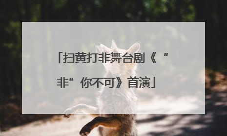 扫黄打非舞台剧《“非”你不可》首演