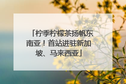 柠季柠檬茶扬帆东南亚！首站进驻新加坡、马来西亚