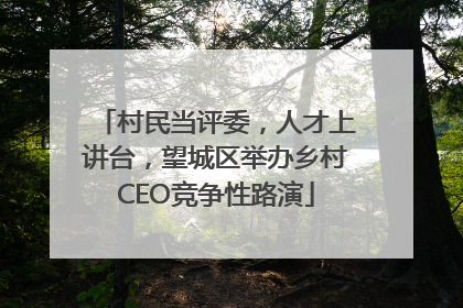 村民当评委，人才上讲台，望城区举办乡村CEO竞争性路演