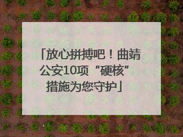 放心拼搏吧！曲靖公安10项“硬核”措施为您守护