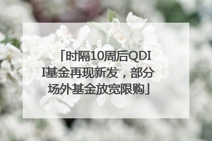 时隔10周后QDII基金再现新发，部分场外基金放宽限购