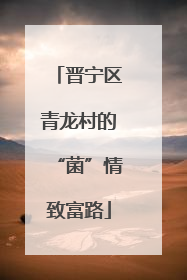 晋宁区青龙村的“菌”情致富路