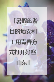暑假旅游目的地安利！用青春方式打开好客山东