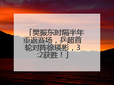 樊振东时隔半年重返赛场，乒超首轮对阵徐瑛彬，3:2获胜！