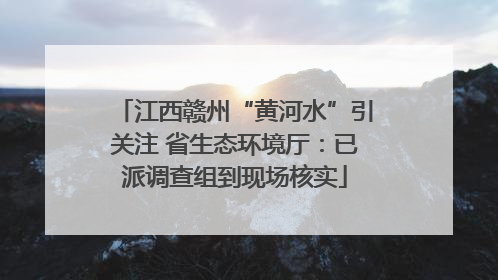 江西赣州“黄河水”引关注 省生态环境厅：已派调查组到现场核实