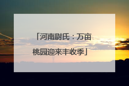 河南尉氏：万亩桃园迎来丰收季