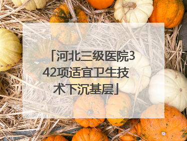 河北三级医院342项适宜卫生技术下沉基层