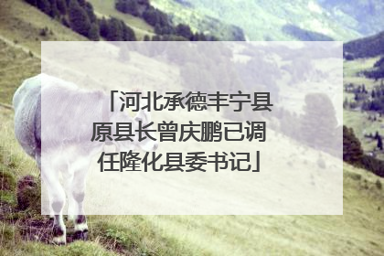 河北承德丰宁县原县长曾庆鹏已调任隆化县委书记