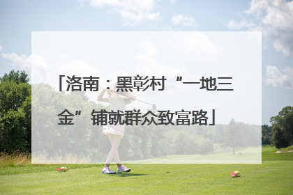 洛南：黑彰村“一地三金”铺就群众致富路