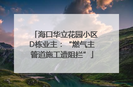海口华立花园小区D栋业主：“燃气主管道施工遭阻拦”