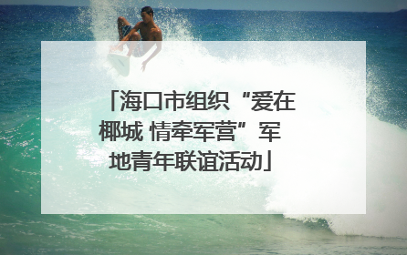 海口市组织“爱在椰城 情牵军营”军地青年联谊活动