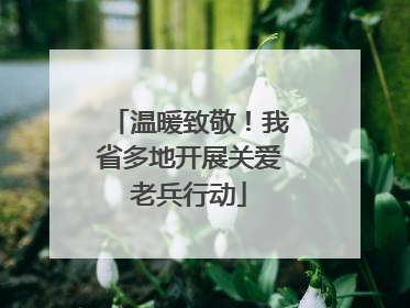 温暖致敬！我省多地开展关爱老兵行动