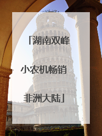 湖南双峰小农机畅销非洲大陆