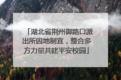 湖北省荆州御路口派出所因地制宜，整合多方力量共建平安校园