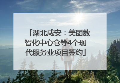 湖北咸安：美团数智化中心仓等4个现代服务业项目签约
